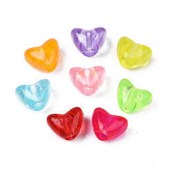 Mixed Color Transparent Acrylic Beads, Heart, Mixed Color, 9x11.5x7.5mm, Hole: 3.5mm, about 1385pcs/500g
