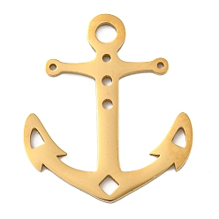 Anchor & Helm Ионное покрытие (ip) 304 подвески из нержавеющей стали, лазерная резка, золотые, якорь и штурвал, 24.5x21.5x1 мм, отверстие : 3 мм