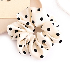 Белый Ткань ленты для волос, резинки для волос для женщин девочек, полька точка рисунок, белые, 120 мм