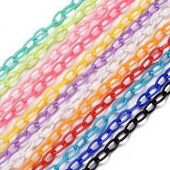 Mixed Color Opaque Acrylic Cable Chains, Mixed Color, 13x7.5x1.5mm, about 1.67 Feet(0.51m)/Strand