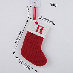 FF1-8/H Classic Red Letter Christmas Stocking Knit Holiday Decoration Ornament