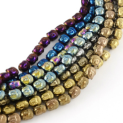 (52) Непрозрачная лаванда Гальванические немагнитная синтетический гематит бисер пряди, Голова Будды, разноцветные, 10x9x7 мм, отверстие : 1 мм, около 40 шт / нитка, 15.7 дюйм