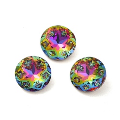 Volcano K9 Glass Rhinestone Cabochons, Point Back & Back Plated, Faceted, Diamond, Volcano, 12x5.5mm