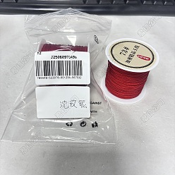 Красный 2 рулоны нейлонового шнура для китайского узла, нейлоновый шнур для изготовления украшений, красные, 0.6 мм, 40 м / рулон