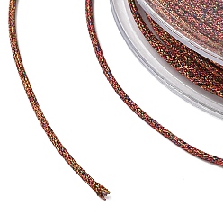 Разноцветный Полиэфирный металлический шнур, с рыбьей нитью внутри, круглые, красочный, 1 мм