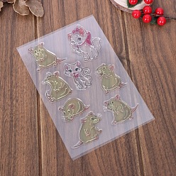 Mouse Clear Plastic Stamps, for DIY Scrapbooking, Photo Album Decorative, Cards Making, Stamp Sheets, Mouse, 160x110mm