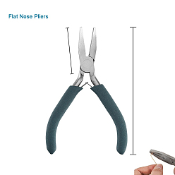 Stainless Steel Color Stainless Steel Pliers, Jewelry Making Supplies, Flat Nose Pliers, Stainless Steel Color, 11.9cm