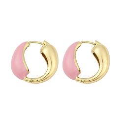 Pink Серьги-гвоздики из латуни, долговечный, без кадмия и без свинца, стойки покрытие, цветок, розовые, 22x9x22.5 мм