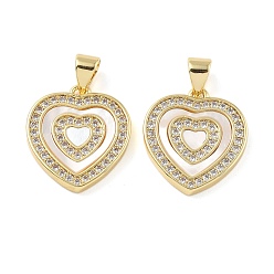 Настоящее золото 18K Латунные подвески, сердце, с оболочкой, без свинца и без кадмия, стойки покрытие, долговечный, реальный 18 k позолоченный, 17.5x16x2.2 мм, отверстие : 4x3.5 мм