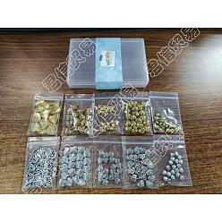 Mixed Color Nbeads 200Pcs 10 Style Tibetan Style Alloy Beads, Mixed Color, 5~10x6~13x3~5mm, Hole: 1~2mm, 20pcs/style