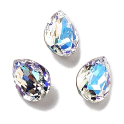 Лунный Свет K 9 кабошоны из стеклянного страза, задние и задние, слеза, лунный свет, 10x7x4.5 мм