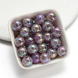 Indigo Baking Painted Crackle Glass Beads, Round, Indigo, 16mm, Hole: 2mm, 10pcs/bag