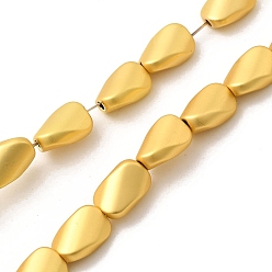 Матовый Золотой Стеклянные бусины с гальваническим покрытием , твист, матовый золотой, 9x6x4 мм, отверстие : 1 мм, около 45~46 шт / нитка, 15.75'' (40 см)