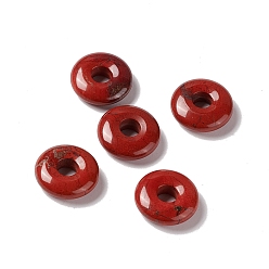 Red Jasper Natural Red Jasper Pendants, Donut/Pi Disc Charm Charm, 20x5~7mm, Hole: 6mm