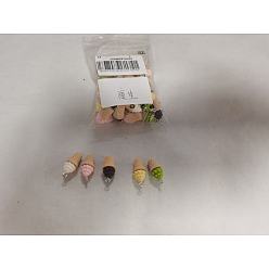 (52) Непрозрачная лаванда 40 шт 5 цвета подвески из непрозрачной смолы, кремовый, с железной платиной петлей, разноцветные, 24x11.5 мм, отверстие : 2 мм, 8 шт / цвет