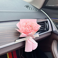 lotus root starch Car Aromatherapy Ornament Handmade DIY Mini Rose Clip Immortal Bouquet Car Air Vent Decoration