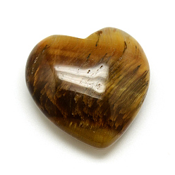 Tiger Eye Natural Tiger Eye Healing Stones, Heart Love Stones, Pocket Palm Stones for Reiki Balancing, 29~30x30~31x12~15mm