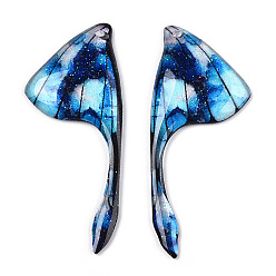 Cyan Colgantes de alas de resina epoxi, encantos de alas de mariposa, cian, 39x15.5x3 mm, agujero: 1.2 mm