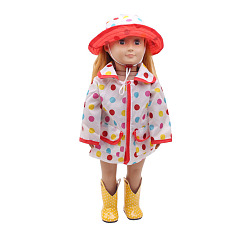 Colorful Two-piece Polka Dot Hat & Dress Doll Clothes, Doll Clothes Outfits, Fit for 18 inch American Girl Dolls, Colorful, 310x235x140mm