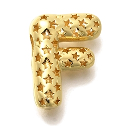 Letter F Полые медные подвески, стойки покрытие, долговечный, без кадмия и без свинца, письмо амулеты, Буква F, 20.5x15.5x7.5 мм, отверстие : 4.7x3 мм