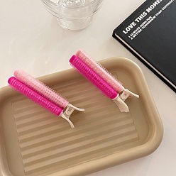 Rose Pink Color Block - Pack of 2 Пушистая заколка для волос с корнем, заколка для верхней завивки - инструмент для укладки, никаких следов, аксессуары для волос.