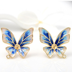 14k gold Zhongxing exquisite dripping oil butterfly 925 silver needle earrings simple 14k gold earrings earrings material
