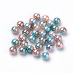 Camel Rainbow Acrylic Imitation Pearl Beads, Gradient Mermaid Pearl Beads, No Hole, Round, Camel, 8mm, about 2000pcs/500g