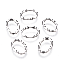 Stainless Steel Color 304 Stainless Steel Jump Rings, Open Jump Rings, Oval, Stainless Steel Color, 20 Gauge, 7.5x5.5x0.8mm, Inner Diameter: 3.7x5.7mm