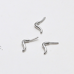 Platinum Brass Head Pins, for Ghost Witch Baroque Pearl Making, Cat Tail, Platinum, 3x4mm