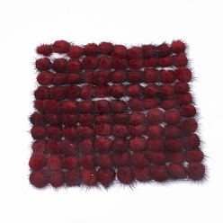 Dark Red Faux Mink Fur Ball Decoration, Pom Pom Ball, For DIY Craft, Dark Red, 2.5~3cm, about 100pcs/board