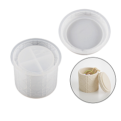 White DIY Silicone Storage Box & Lid Molds, Resin Casting Molds, for UV Resin, Epoxy Resin Craft Making, White, 104x17~86mm