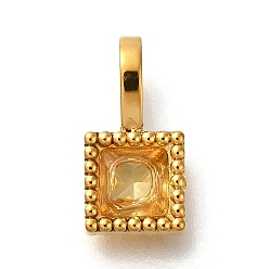 Подсолнух Ионное покрытие (ip) 304 подвески из нержавеющей стали со стразами, квадратных амулеты, реальный 14 k позолоченный, подсолнечник, 12.5x6.5x4 мм, отверстие : 4.5x2.5 мм