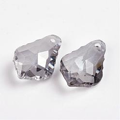 Gainsboro Faceted K9 Glass Charms, Imitation Austrian Crystal, teardrop, Gainsboro, 16x11x5mm, Hole: 1mm