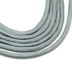 Серый 7 внутренние сердечники веревки из полиэстера и спандекса, ровный цвет, для изготовления веревочных браслетов, серые, 4~5 мм, около 109.36 ярдов (100 м) / пачка, 420~500 г / пачка