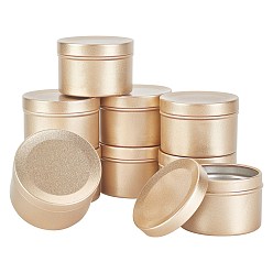 Matte Light Gold Aluminium Jar, Flip Cover, Food Grade Packaging Box, for Tea-leaf Stroage, Column, Matte Light Gold, 2x1-3/8 inch(5.1x3.6cm), Capacity: 50ml(1.69fl. oz)