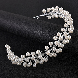 Silver Pearl Edition Ободок для волос с мягкой цепочкой из жемчужных кристаллов - свадебные аксессуары для волос.