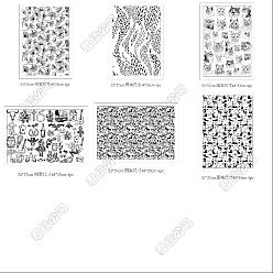 Mixed Shapes 6шт. 6 стили бумажные керамические наклейки, гончарная керамика глиняная переводная бумага, подглазурная цветочная бумага, разнообразные, 520x370 мм, картина: 48x33 мм, 1 шт / стиль