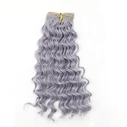 Slate Gray High Temperature Fiber Long Instant Noodle Curly Hairstyle Doll Wig Hair, for DIY Girl BJD Makings Accessories, Slate Gray, 7.87~9.84 inch(20~25cm)