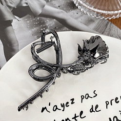 Черный Металлическая заколка для волос цвета розового золота для элегантных причесок — высококачественная заколка в виде акульей челюсти для женского пучка на затылке, чёрные, Прямые продажи с фабрики Баифия