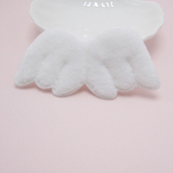 White Cloth Embossing Wings, with Plush, Decorate Accessories, White, 40x85mm