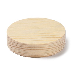 Blanched Almond Flat Round Pine Wooden Boards for Painting, Blanched Almond, 10x1.5cm