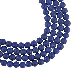 Lapis Lazuli ARRICRAFT Synthetic Lapis Lazuli Beads Strands, Round, Frosted, Dyed, 8mm, Hole: 1mm, about 47pcs/strand, 15.5 inch(39.37cm), 2strands/box