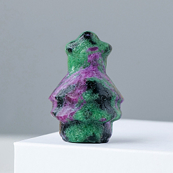 Ruby in Zoisite Natural Ruby in Zoisite Christmas Tree Statue, for Home Desktop Display Decoration, 30x20mm