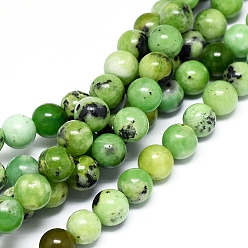 Serpentine Natural Serpentine Beads Strands, Round, 8mm, Hole: 1.2mm, about 51pcs/strand, 15.9 inch(40.5cm)