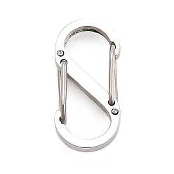 Stainless Steel Color 304 Stainless Steel Push Gate Snap Key Clasps, Manual Polishing, Stainless Steel Color, 15x7x4mm, Inner Diameter: 5x6.5mm
