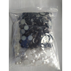 Couleur Mélangete Cabochons de perles imitation plastique abs olycraft, demi-tour, couleur mixte, 600 pièces / kit