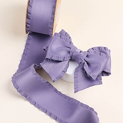 Medium Purple 10 Yards Polyester Ruffled Ribbons, for Bowknot, Clothing Ornament, Medium Purple, 1 inch(25mm)