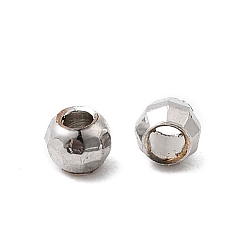 Платина Rondelle латунные бусины, долговечный, стойки покрытие, без свинца и без кадмия, граненые, платина, 3x2.5 мм, отверстие : 1.2 мм