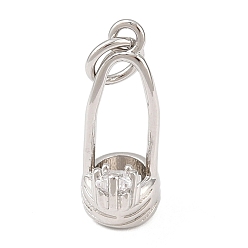 Платина Латунные микро проложить кубического циркония подвески, клетка, без кадмия и без свинца, стойки покрытие, долговечный, с целью перехода в кольце, платина, 17.5x6.5x8.5 мм, отверстие : 3.4 мм