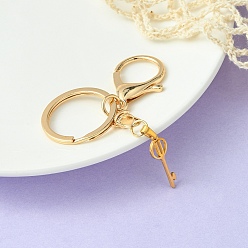 Letter U 304 Stainless Steel Initial Letter Key Charm Keychains, with Alloy Clasp, Golden, Letter U, 8.8cm
